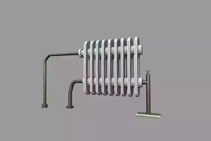 Radiator white Low-poly 3D model