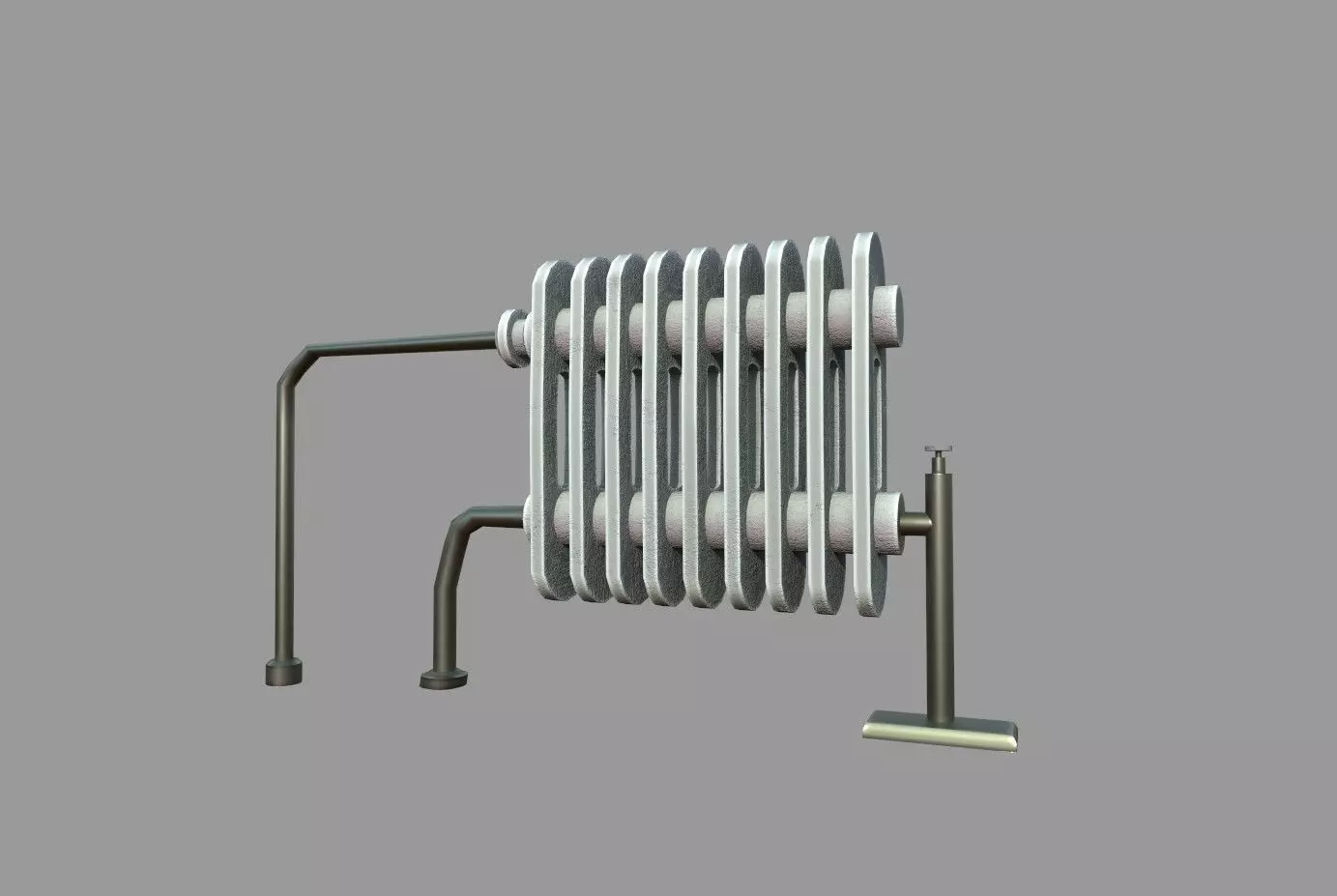 Radiator white Low-poly 3D model