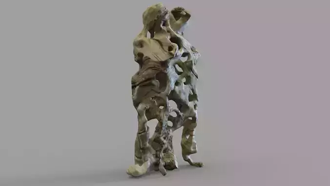 2 Girls wooden sculpture