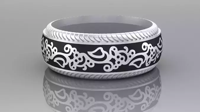 Ring with weave 3D print model