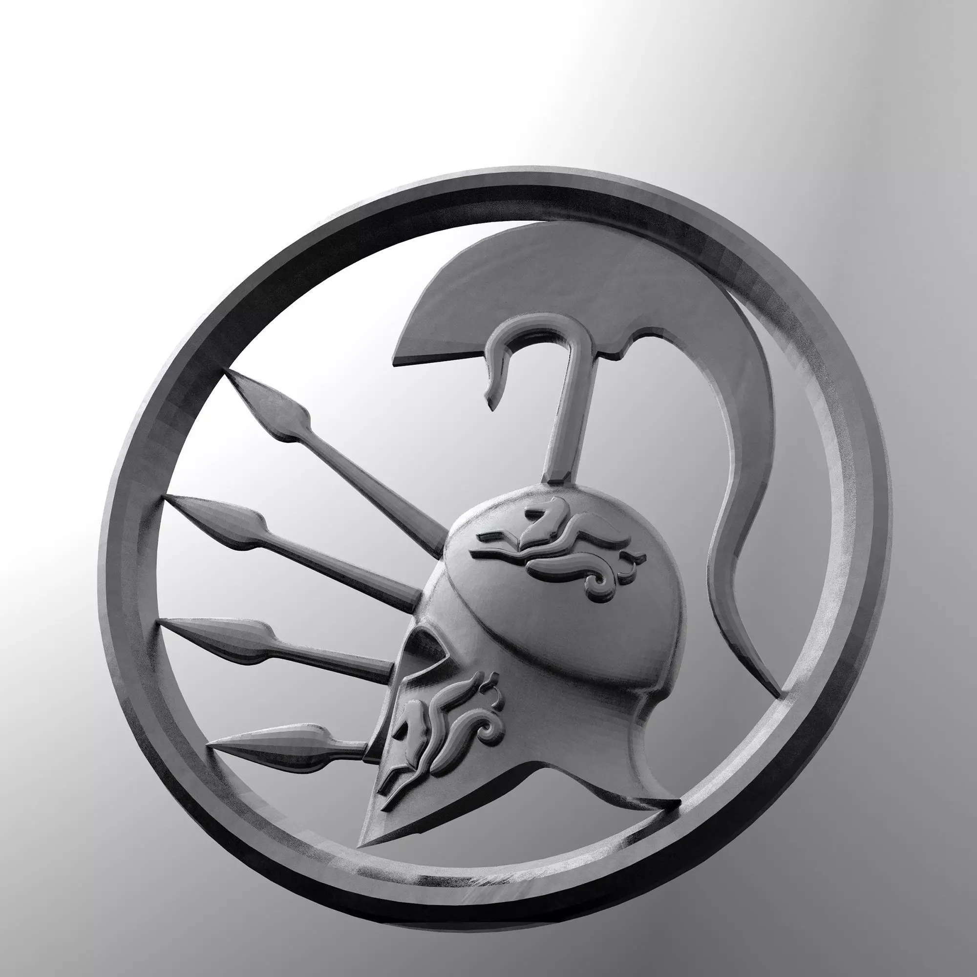3D Pendant Spartan helmet easy 3D print model_0
