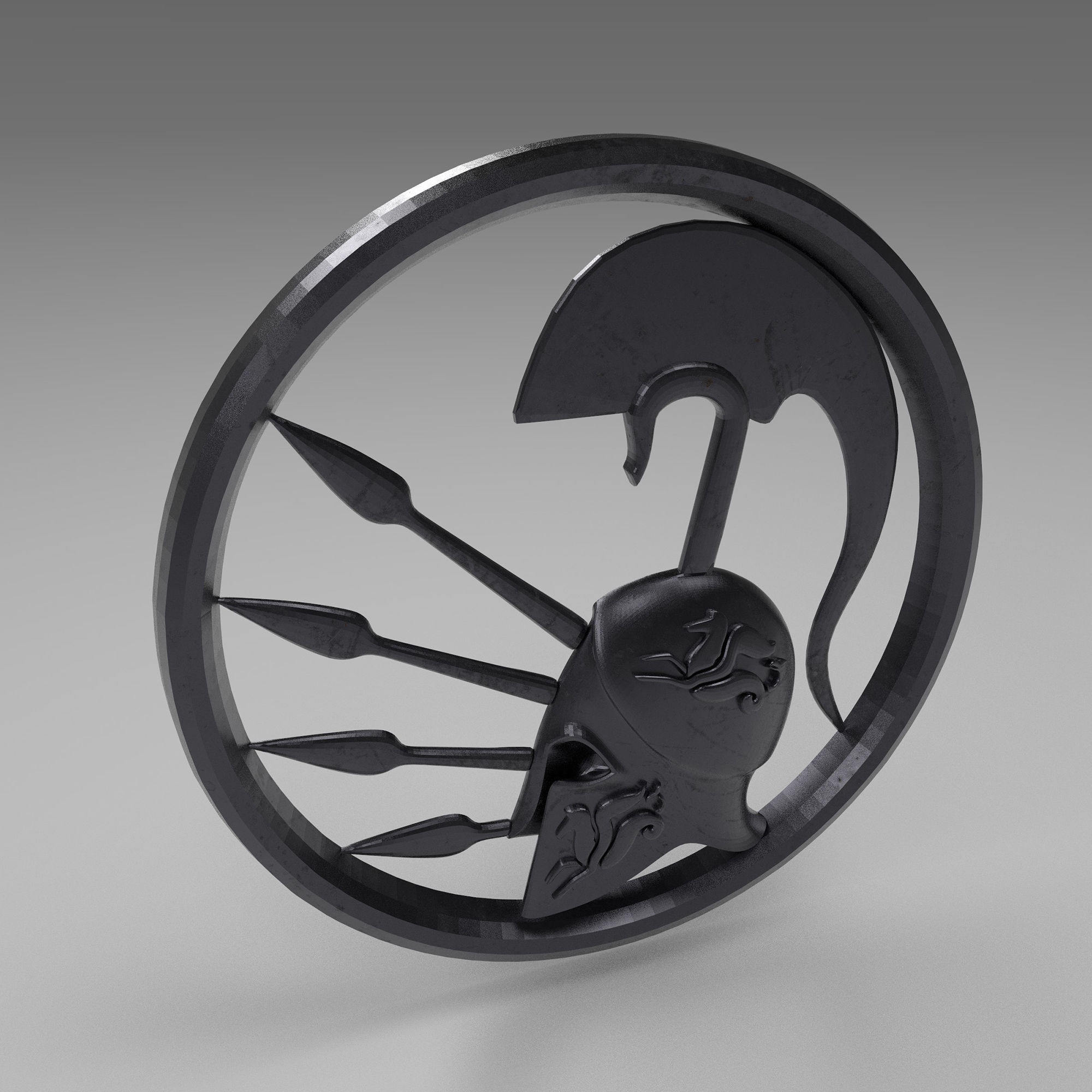 3D Pendant Spartan helmet easy 3D print model_5