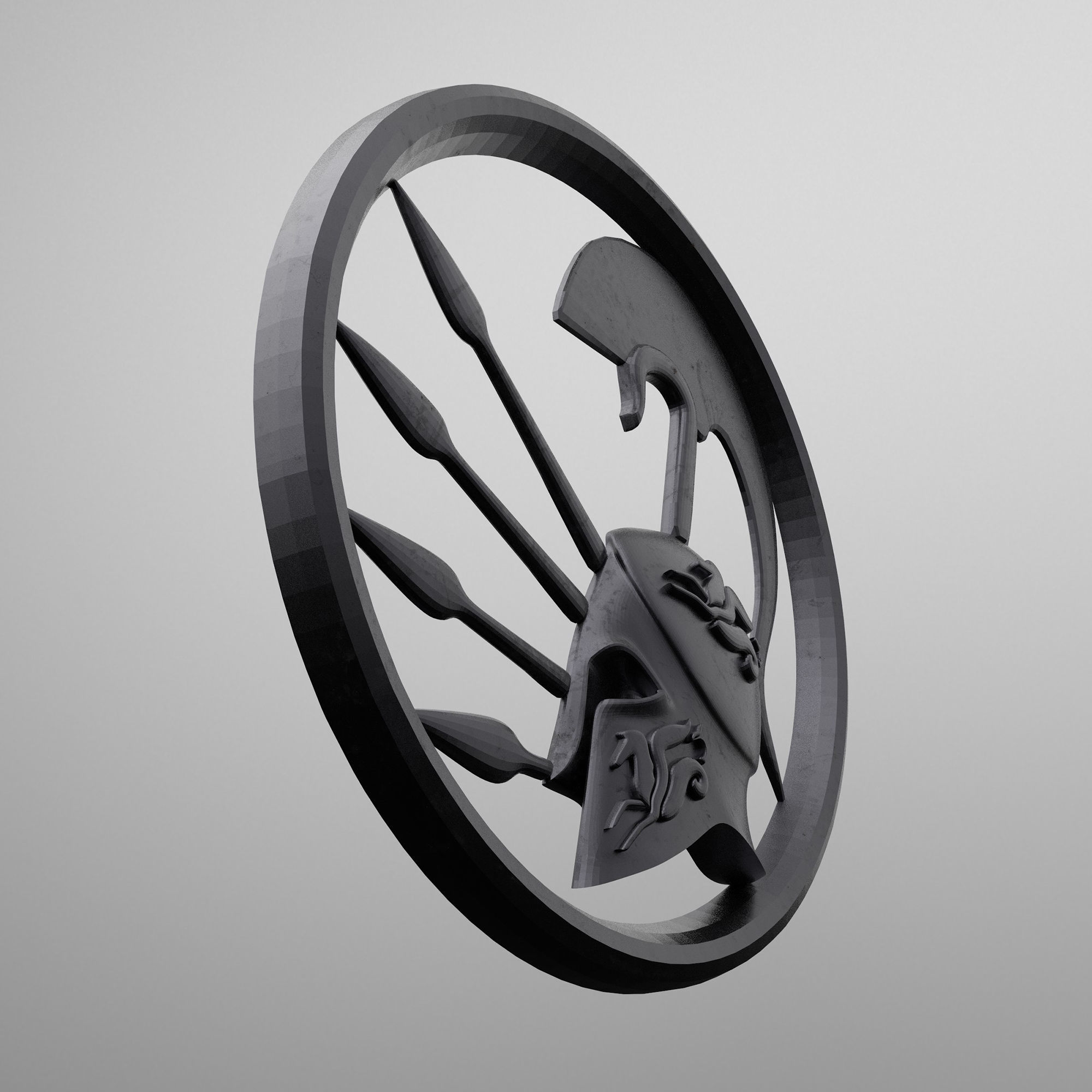 3D Pendant Spartan helmet easy 3D print model_14