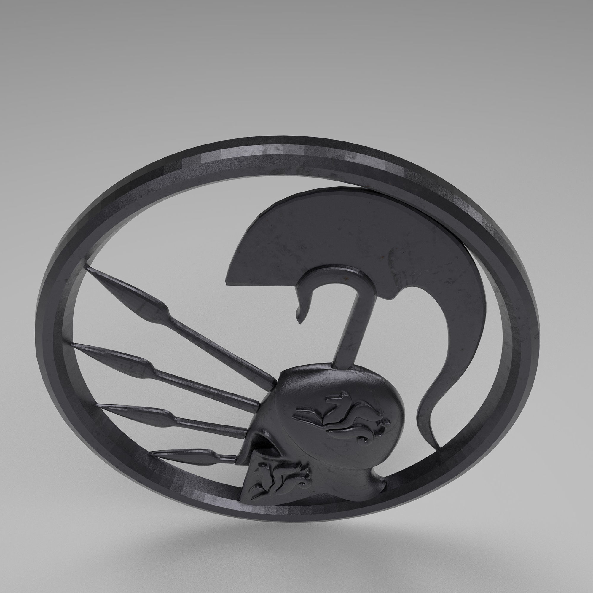 3D Pendant Spartan helmet easy 3D print model_13
