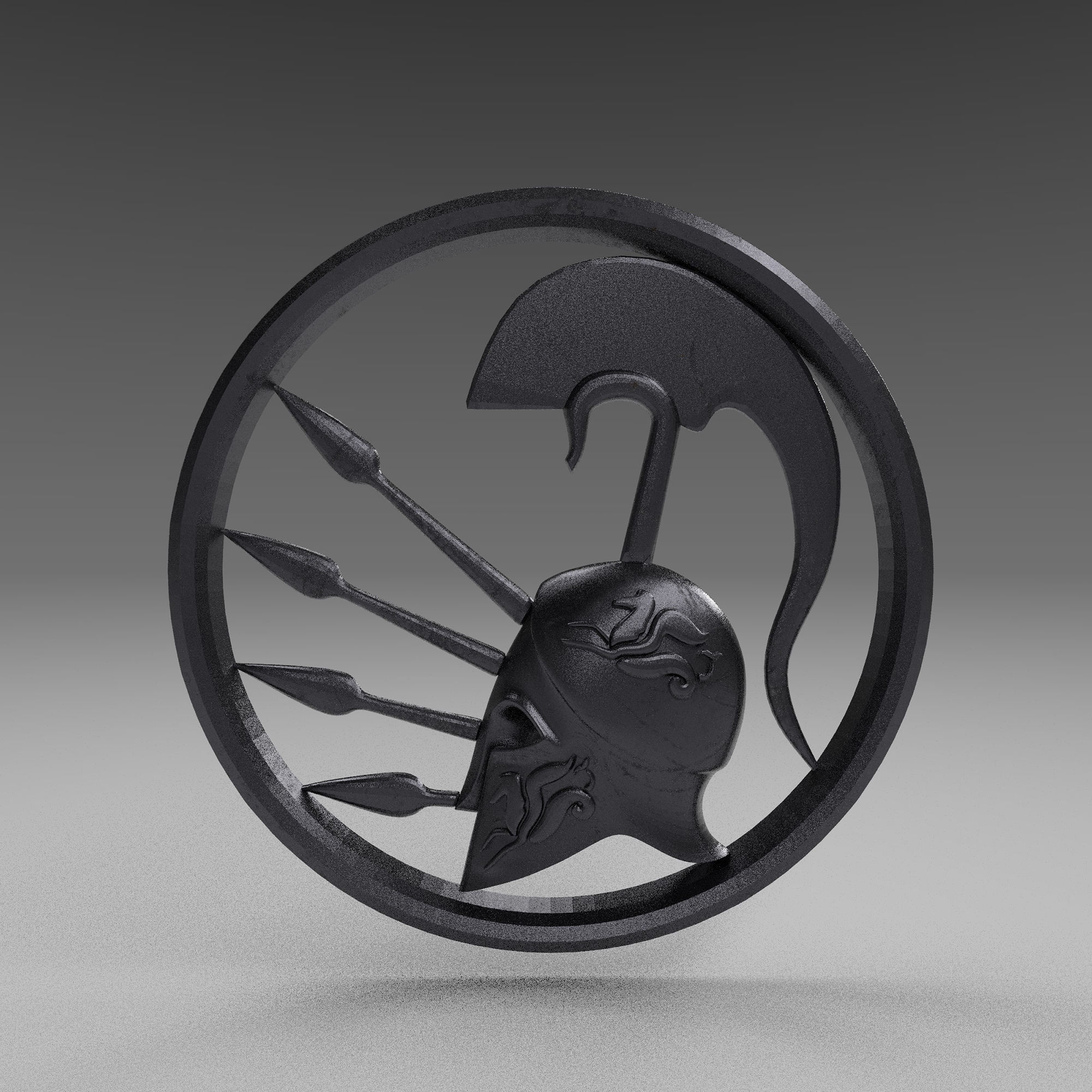 3D Pendant Spartan helmet easy 3D print model_6