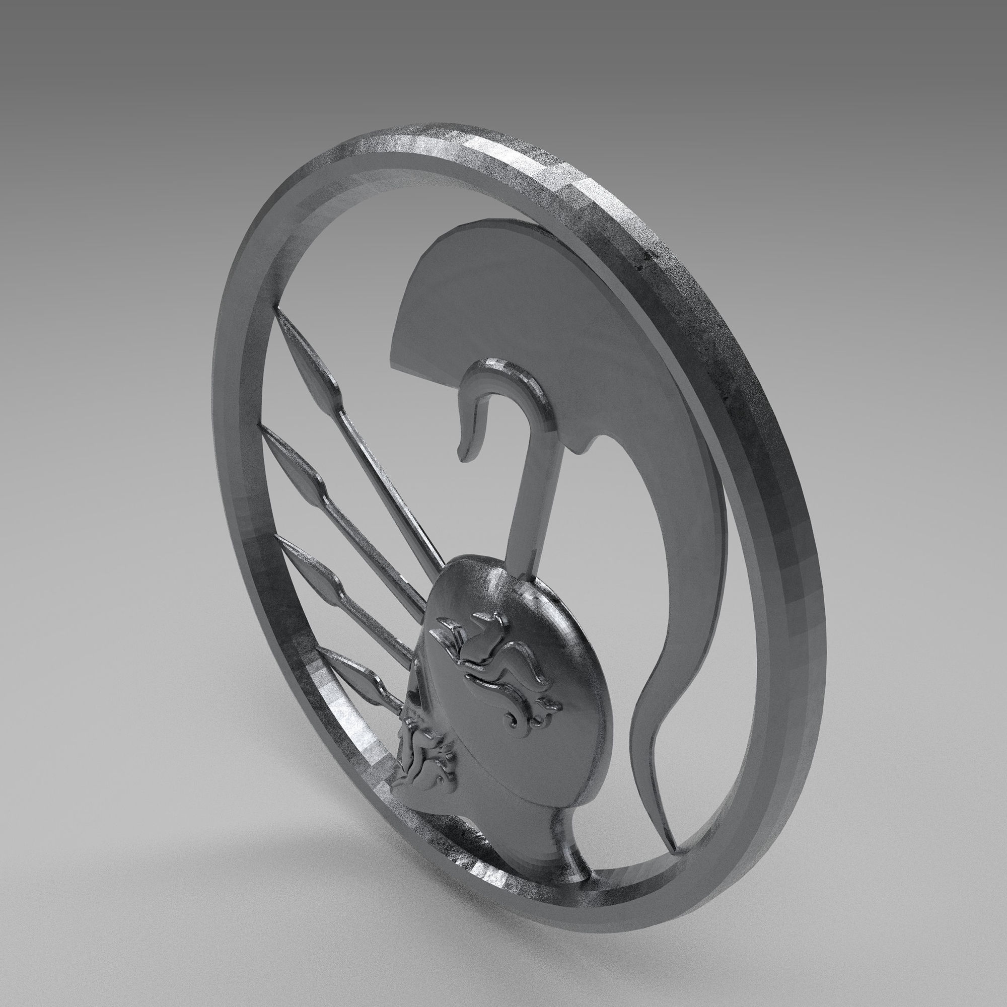 3D Pendant Spartan helmet easy 3D print model_16