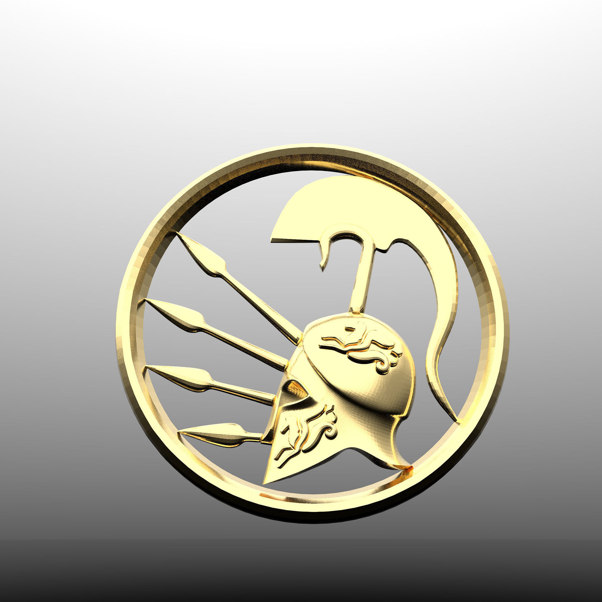 3D Pendant Spartan helmet easy 3D print model_9