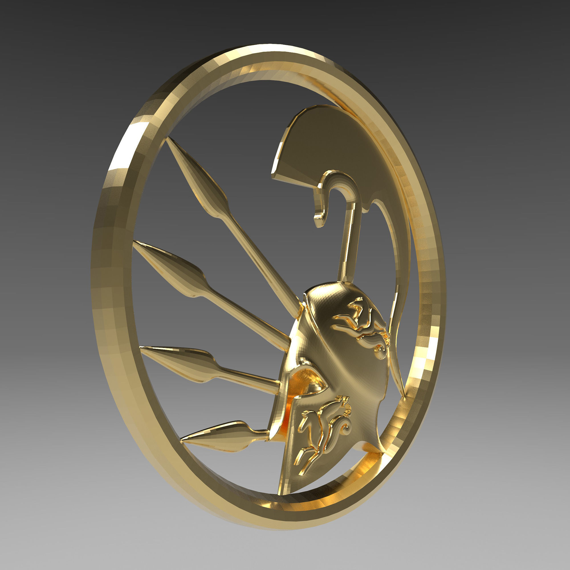 3D Pendant Spartan helmet easy 3D print model_11