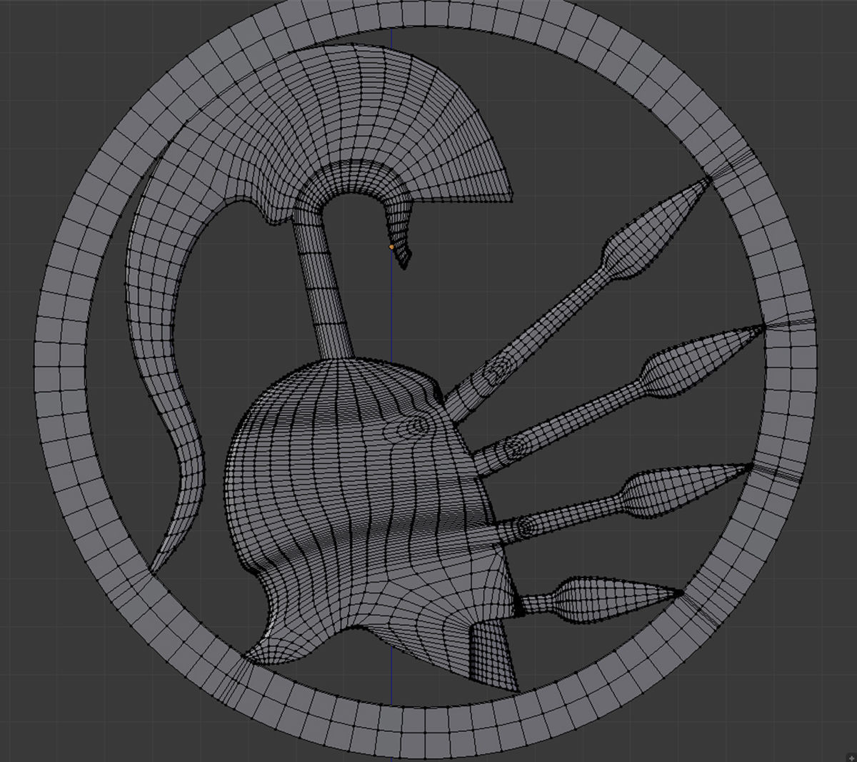 3D Pendant Spartan helmet easy 3D print model_4