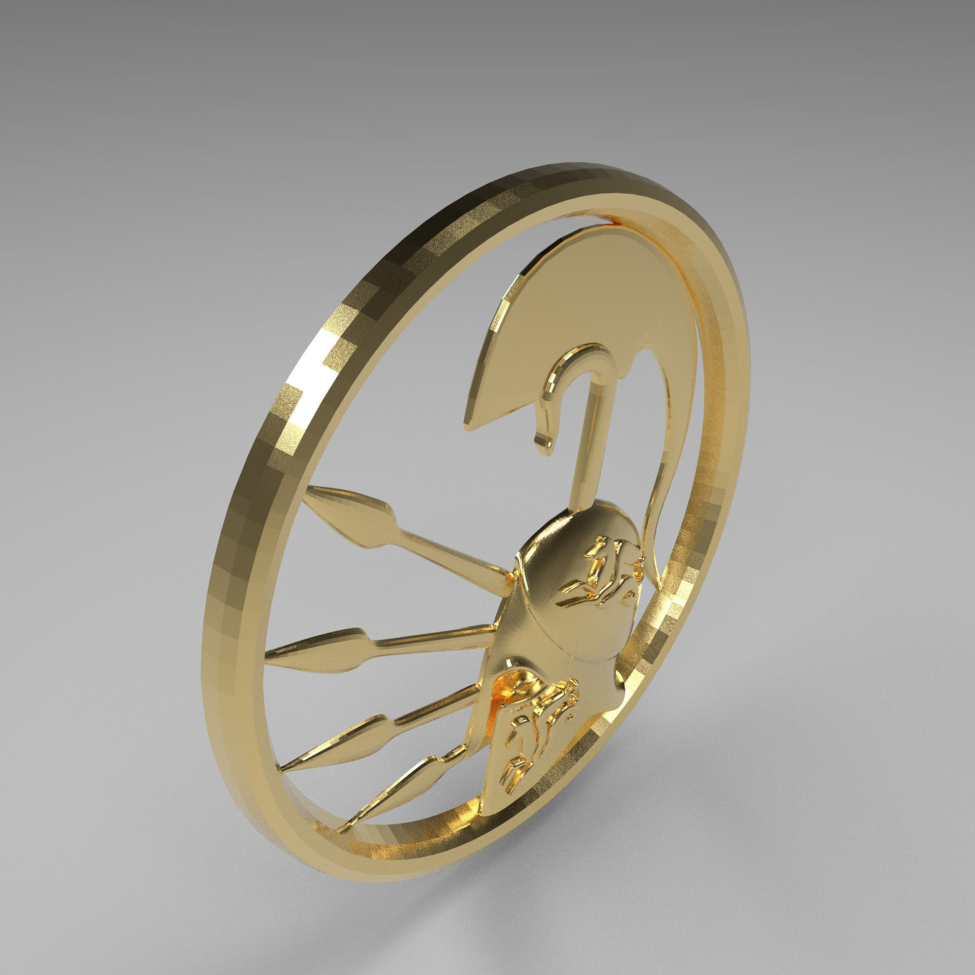 3D Pendant Spartan helmet easy 3D print model_12