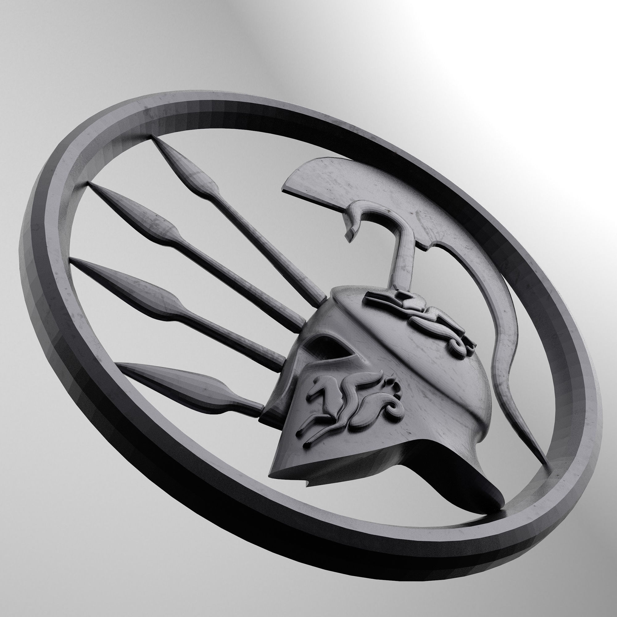 3D Pendant Spartan helmet easy 3D print model_2