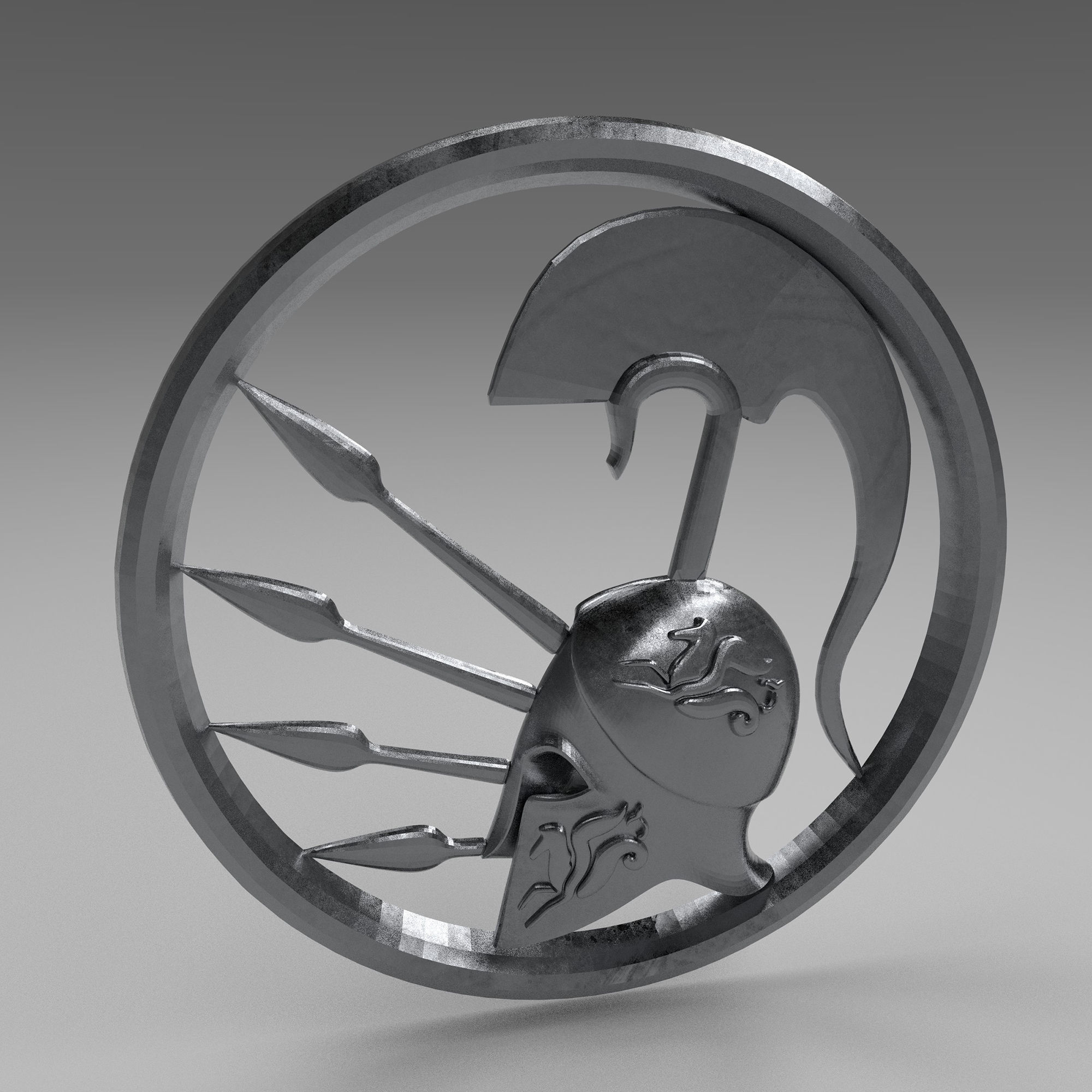 3D Pendant Spartan helmet easy 3D print model_17