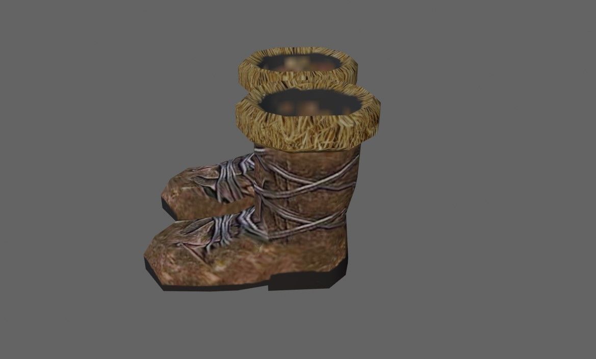 Medieval Boots - Botas - Shoes Low-poly 3D model_4