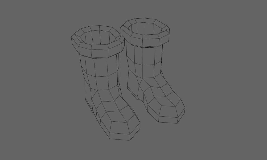 Medieval Boots - Botas - Shoes Low-poly 3D model_16