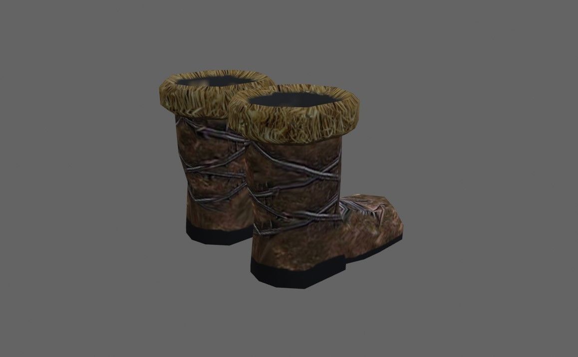 Medieval Boots - Botas - Shoes Low-poly 3D model_7
