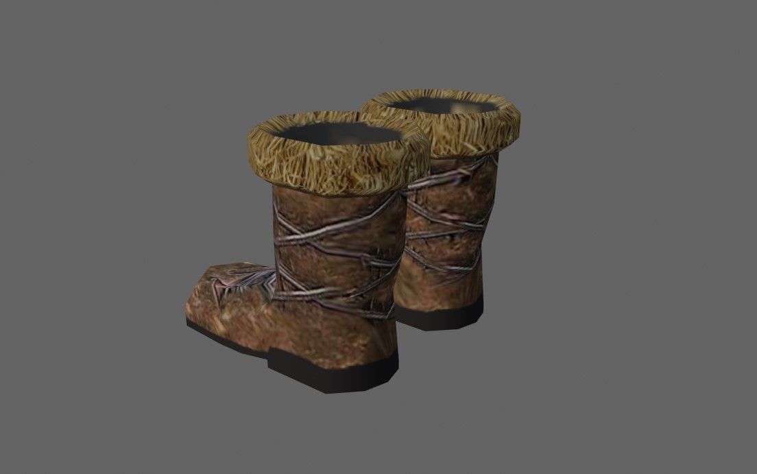 Medieval Boots - Botas - Shoes Low-poly 3D model_5