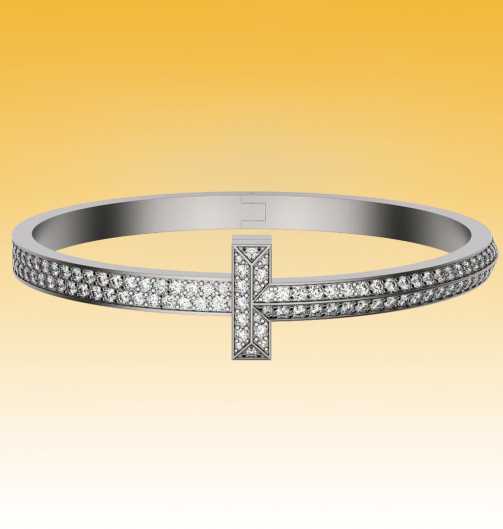 Bracelet T Wide Full 3D print model_1