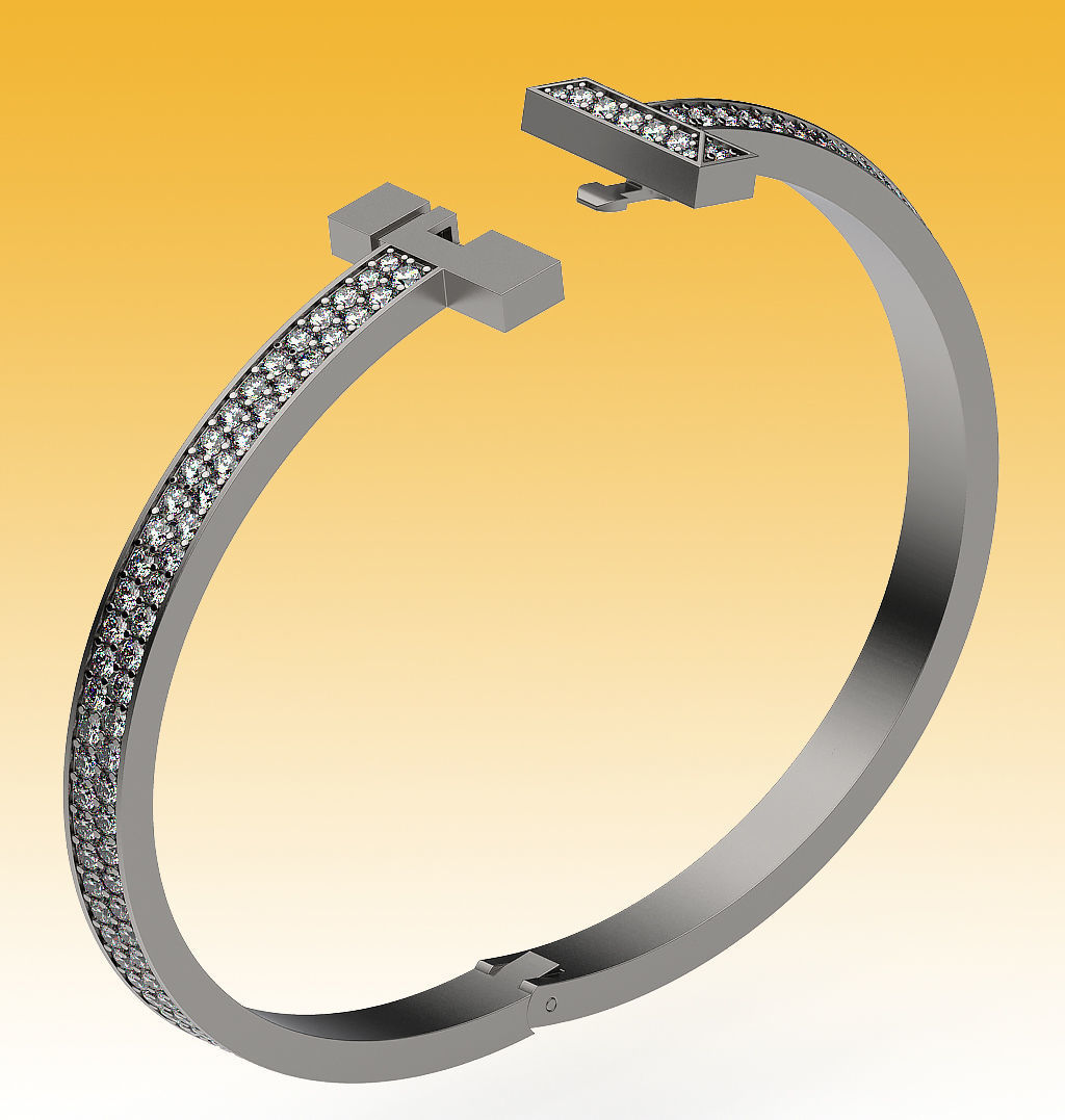 Bracelet T Wide Full 3D print model_8