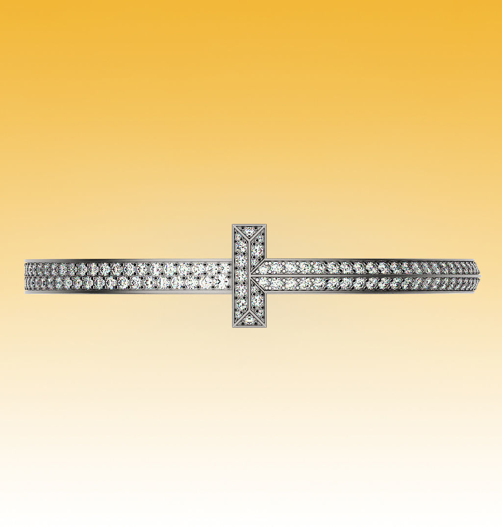 Bracelet T Wide Full 3D print model_2