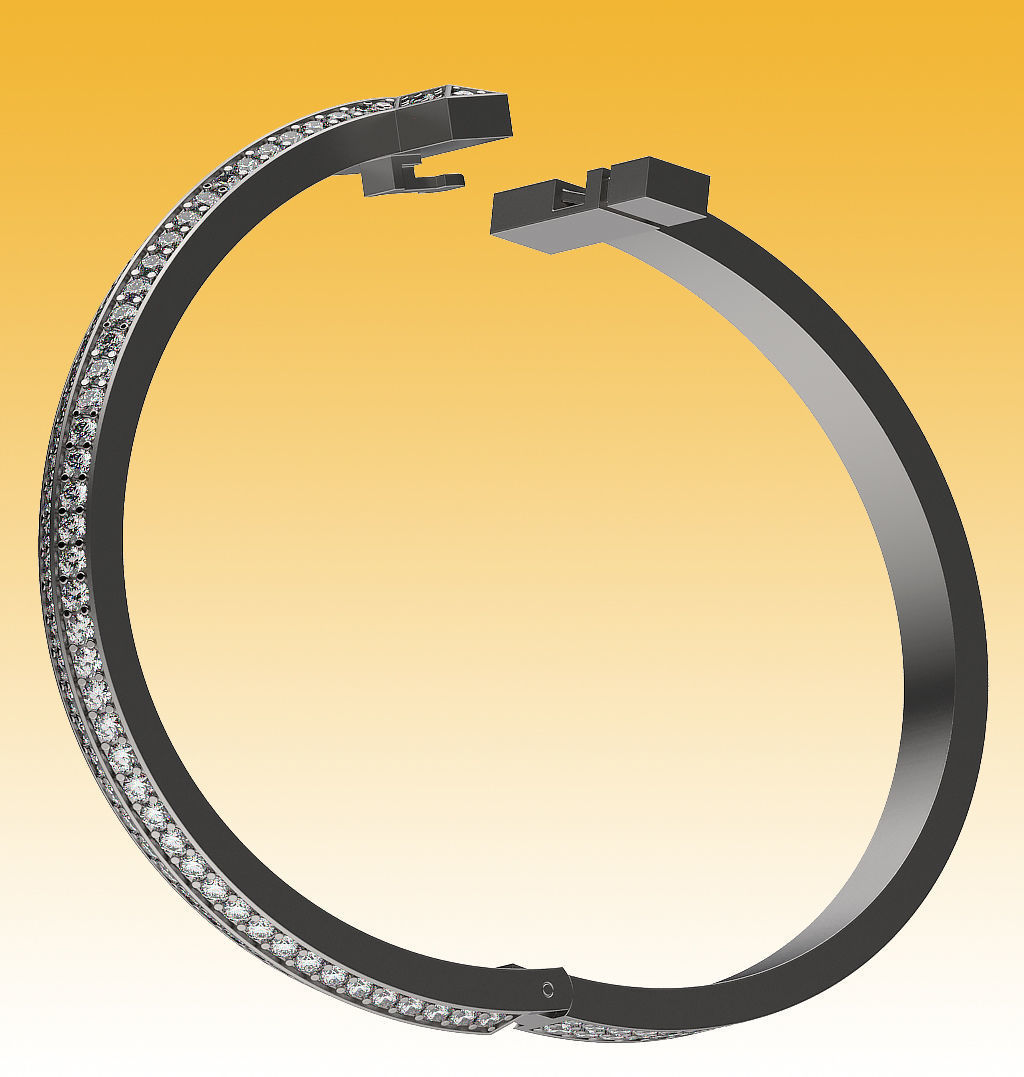 Bracelet T Wide Full 3D print model_9