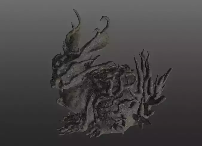 Rabtree the rigged spooky rabbit of the forest 3D model
