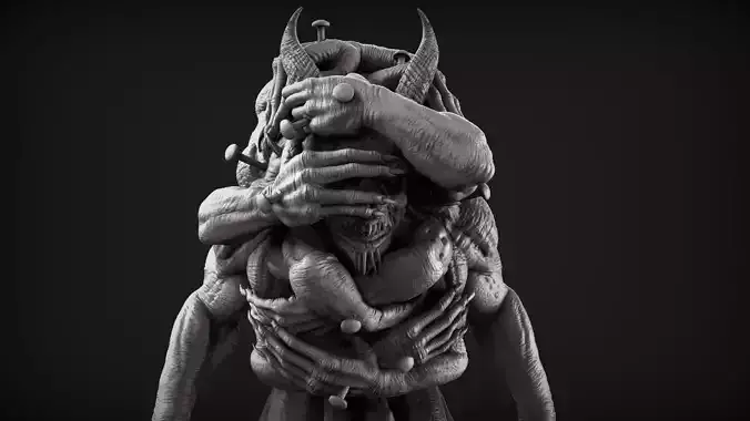 Demon 5 High Poly Sculpt