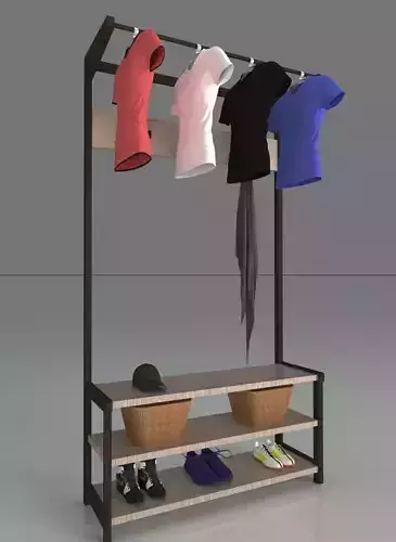 Shoe and clothes rack Free 3D model