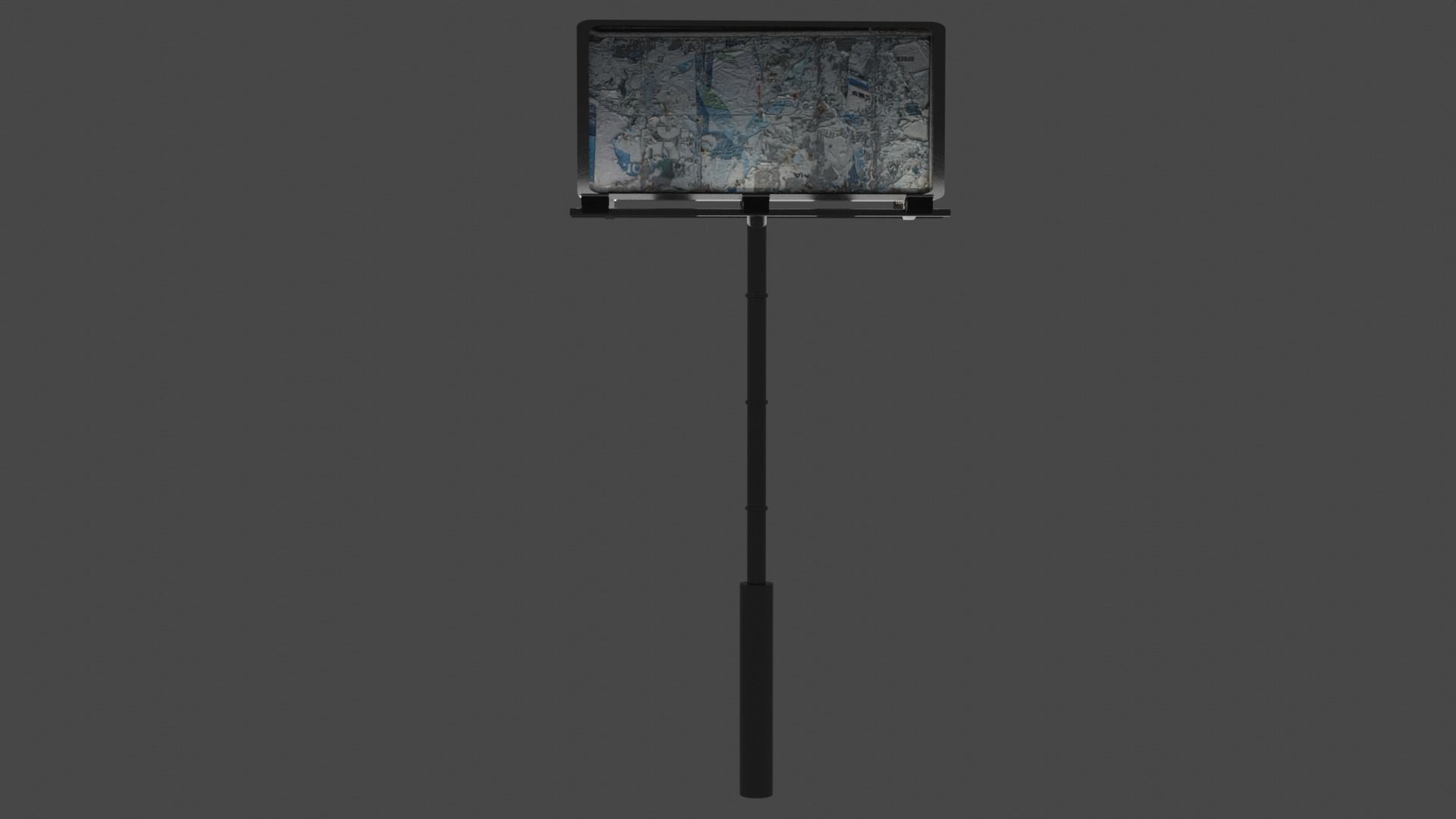 advertisement stand with poster Free 3D model_1