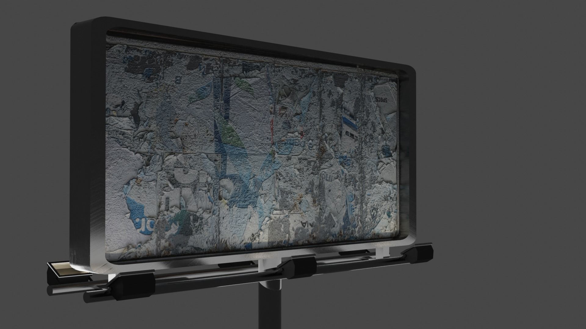 advertisement stand with poster Free 3D model_2