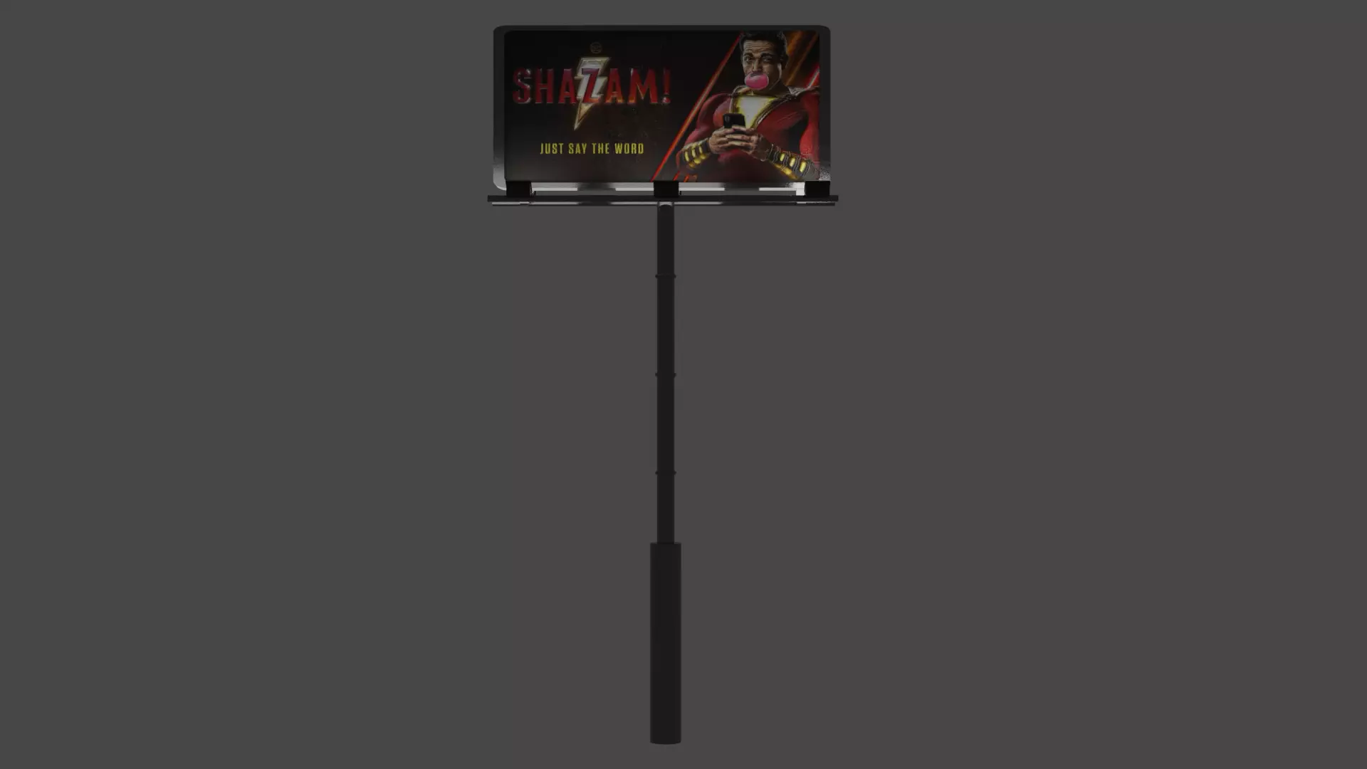 advertisement stand with poster Free 3D model_0