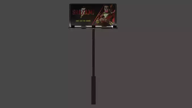 advertisement stand with poster Free 3D model