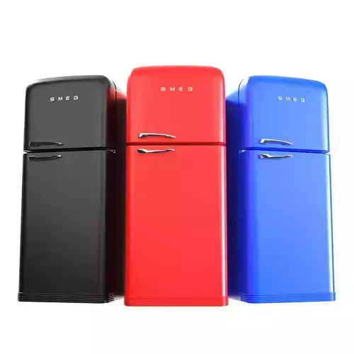 Smeg Refrigerator 3D model With Interior
