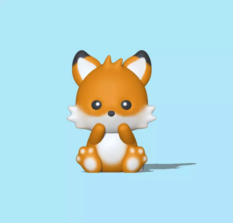 A Cute Fox to decorate and play 3D print model_0