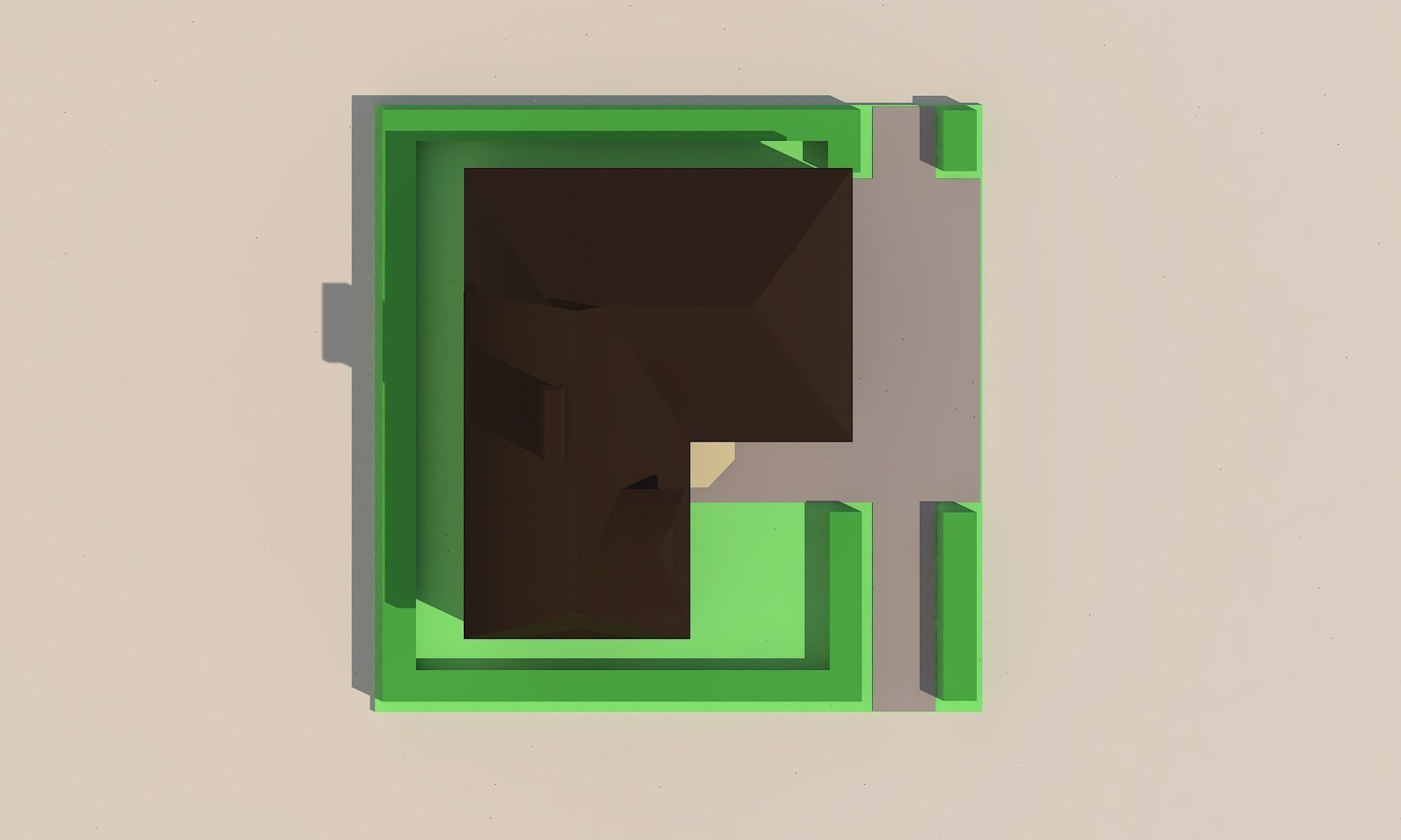 House Low-poly 3D model Low-poly 3D model in minecraft Low-poly 3D model_2