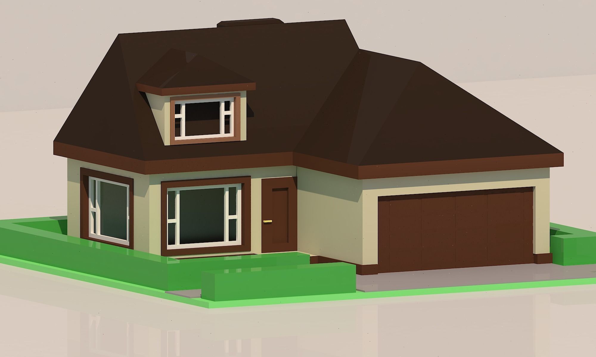 House Low-poly 3D model Low-poly 3D model in minecraft Low-poly 3D model_6