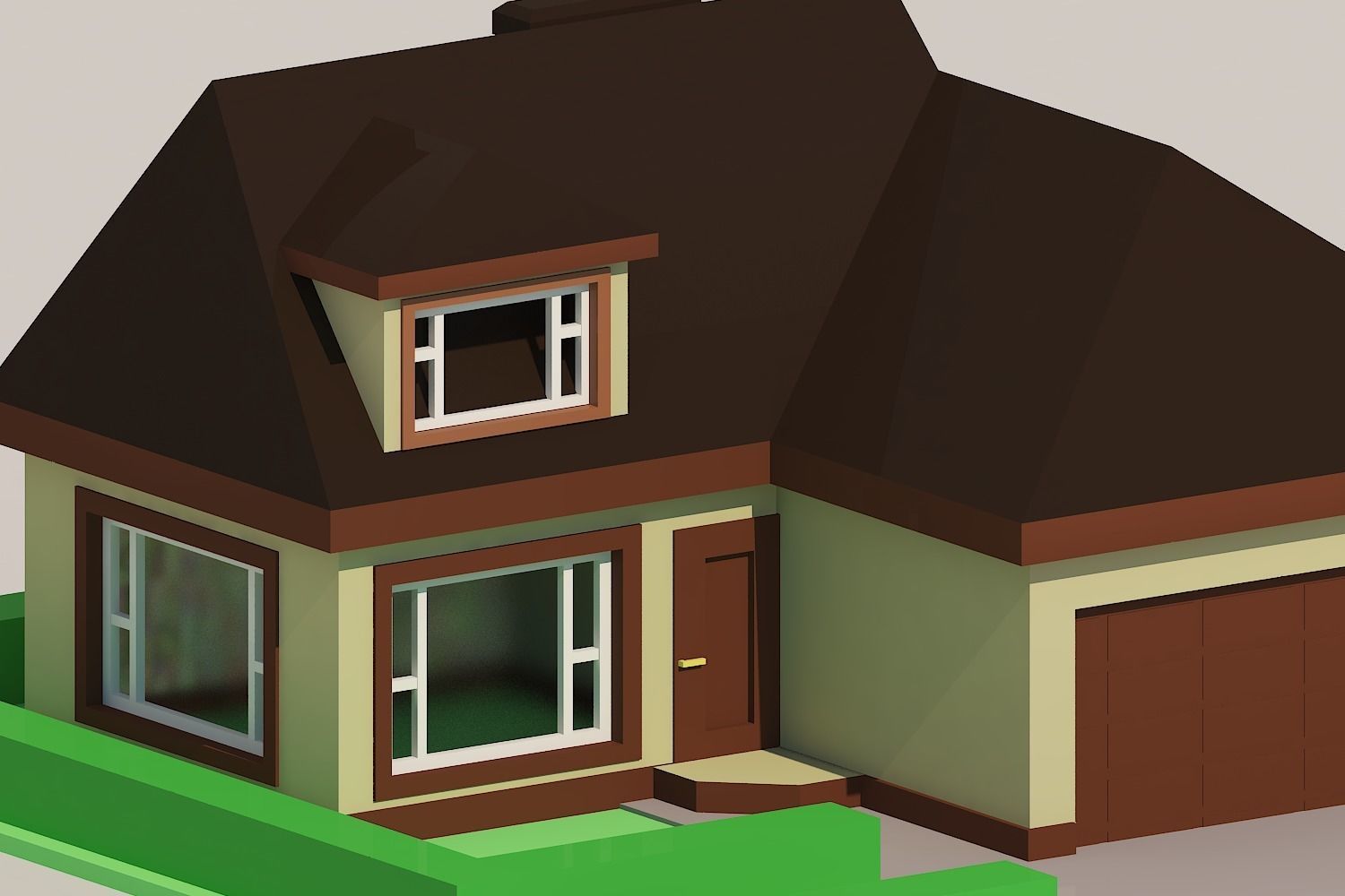 House Low-poly 3D model Low-poly 3D model in minecraft Low-poly 3D model_9