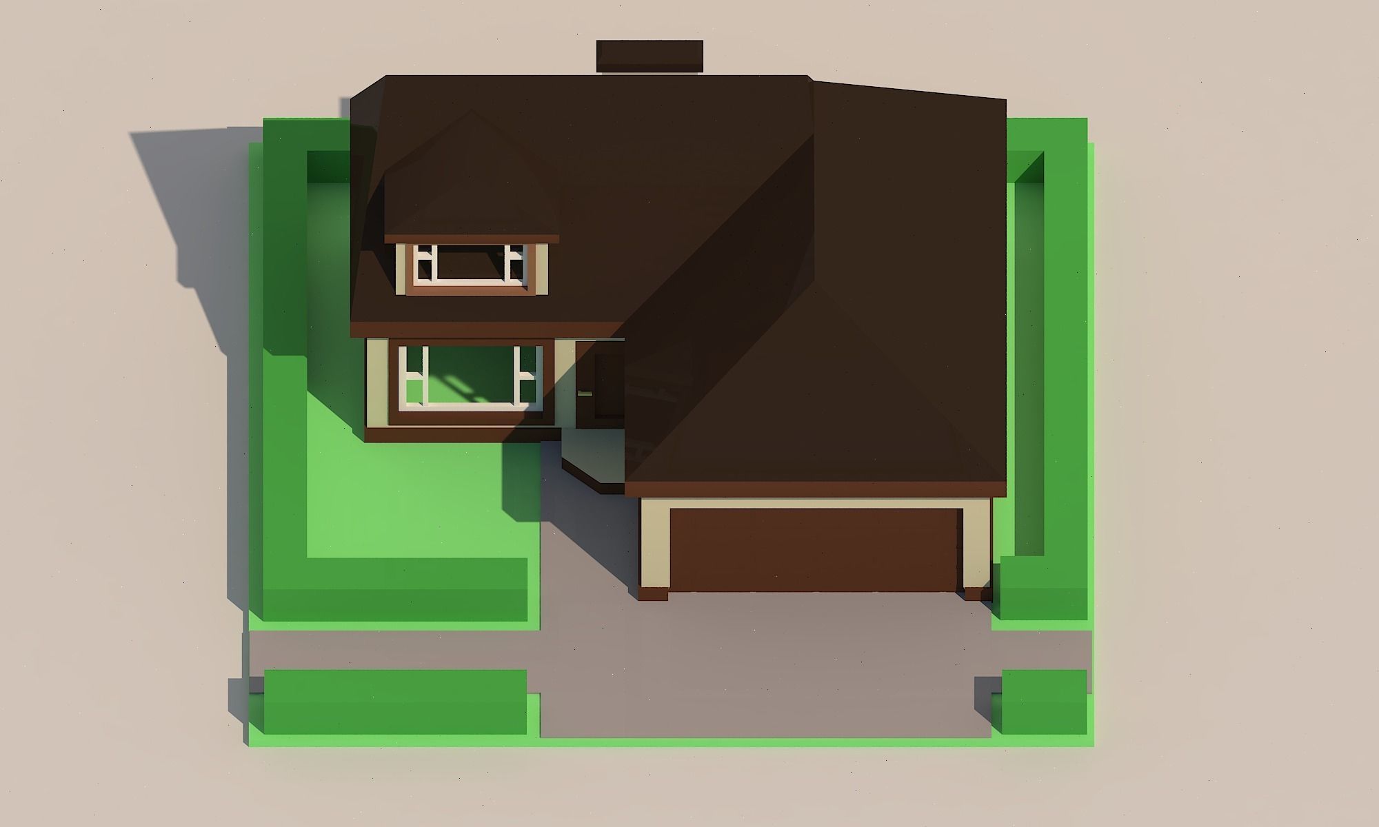 House Low-poly 3D model Low-poly 3D model in minecraft Low-poly 3D model_3