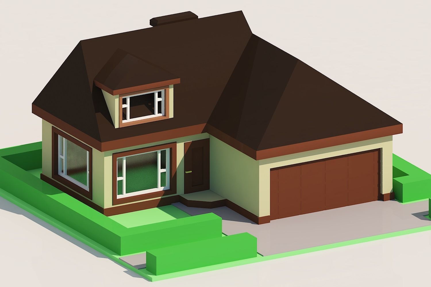 House Low-poly 3D model Low-poly 3D model in minecraft Low-poly 3D model_8