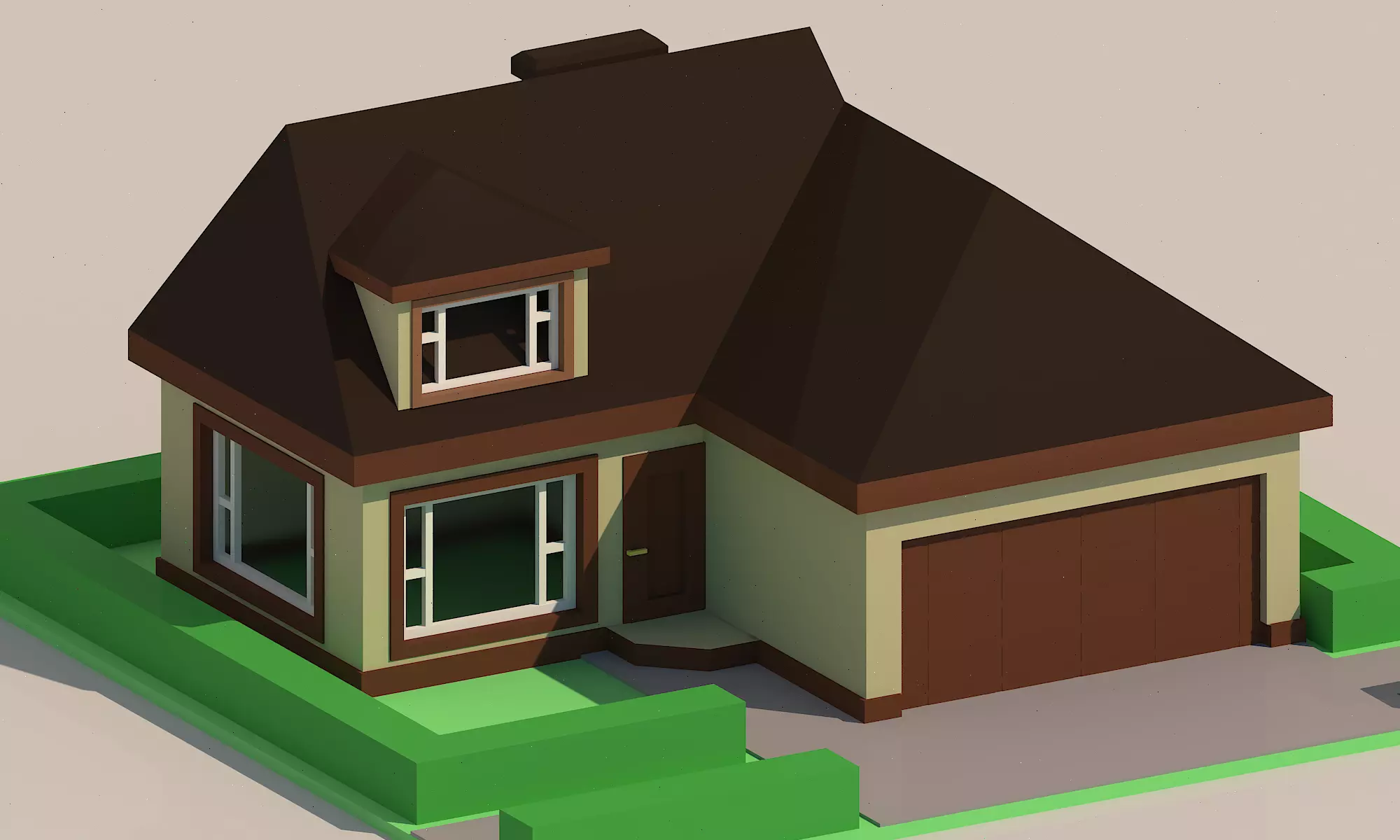 House Low-poly 3D model Low-poly 3D model in minecraft Low-poly 3D model_0