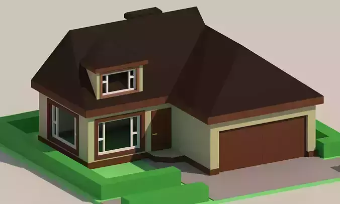 House Low-poly 3D model Low-poly 3D model in minecraft