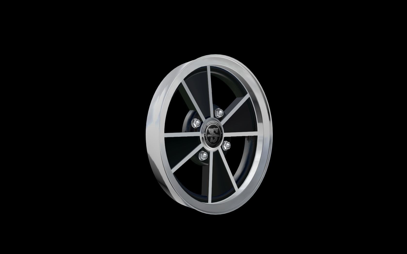 Rare 4 spoke British Light-alloy rims SpeedWell BRM Classic Low-poly 3D model