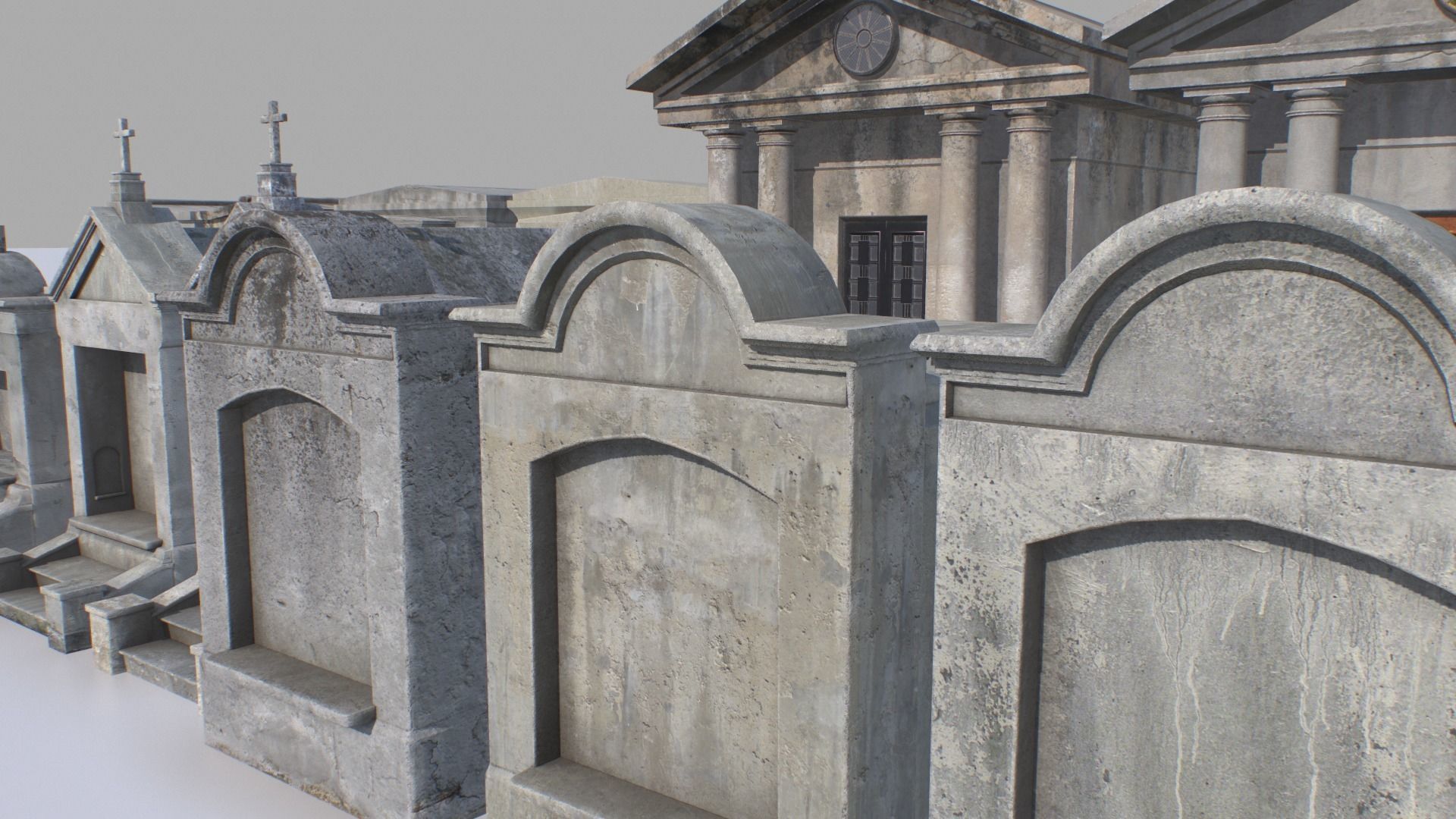 Mausoleums Tombs and Graves pack 4 Low-poly 3D model_13