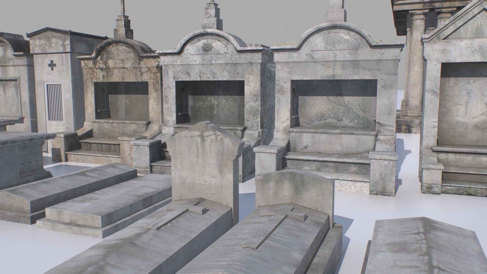 Mausoleums Tombs and Graves pack 4 Low-poly 3D model_15