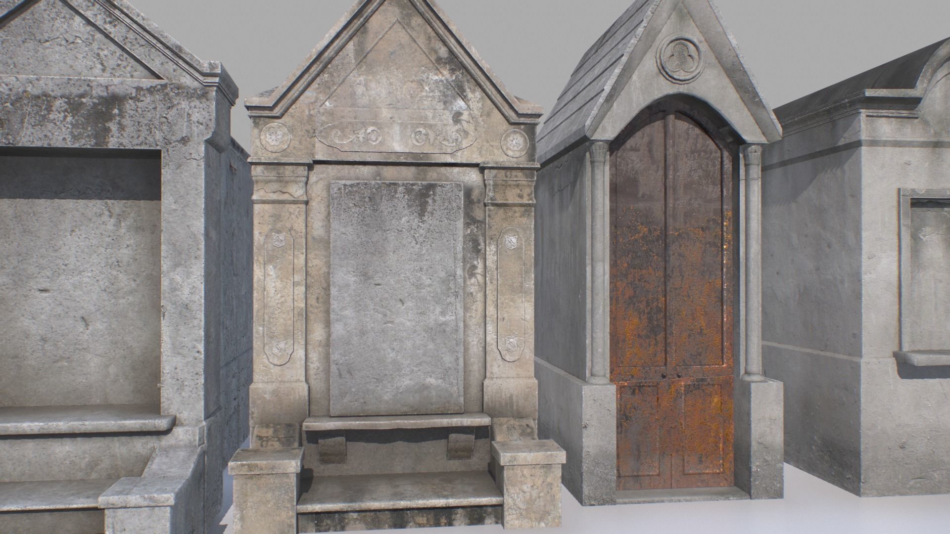 Mausoleums Tombs and Graves pack 4 Low-poly 3D model_12