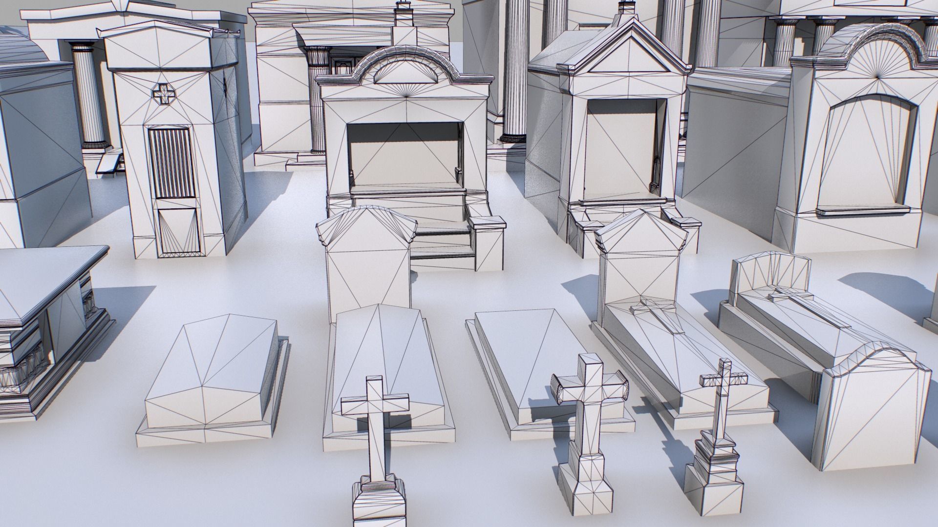 Mausoleums Tombs and Graves pack 4 Low-poly 3D model_20