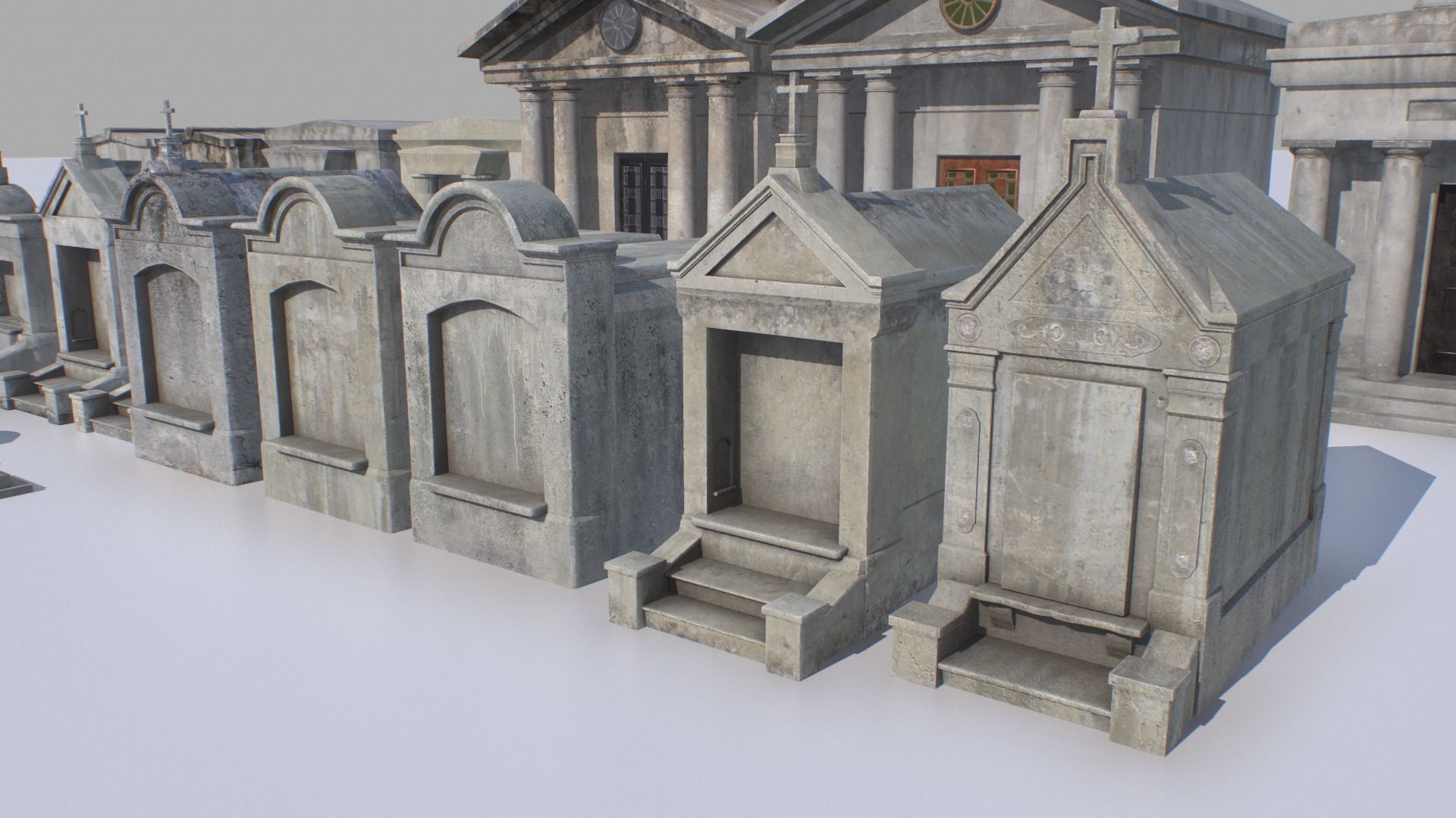 Mausoleums Tombs and Graves pack 4 Low-poly 3D model_4