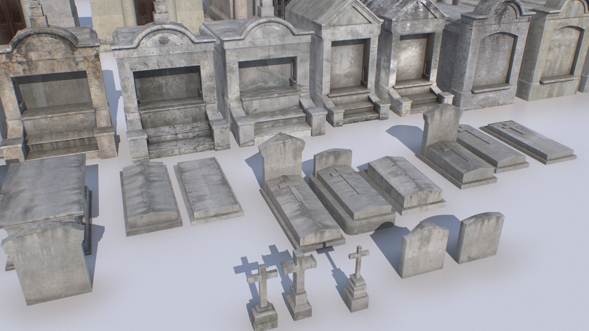 Mausoleums Tombs and Graves pack 4 Low-poly 3D model_3