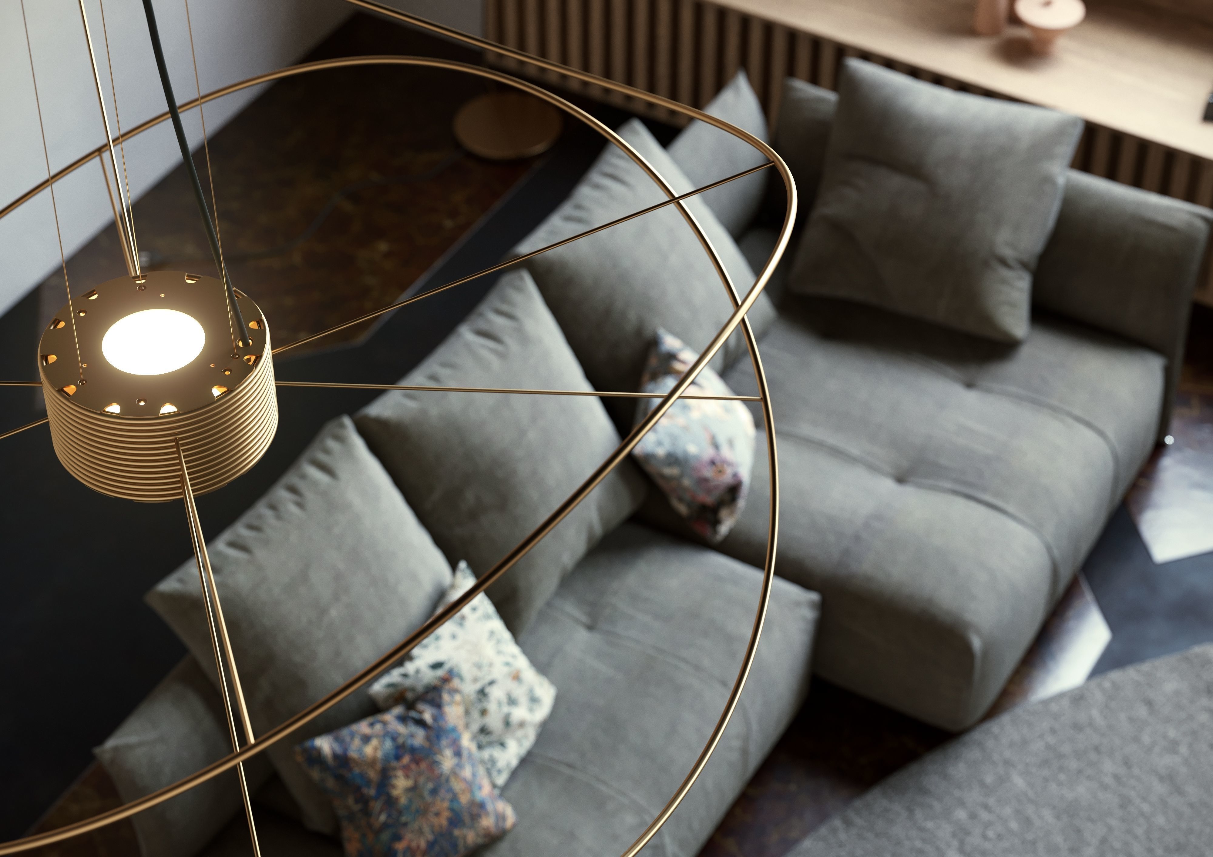 Pixels and Flowers living room interior scene 3D model_2