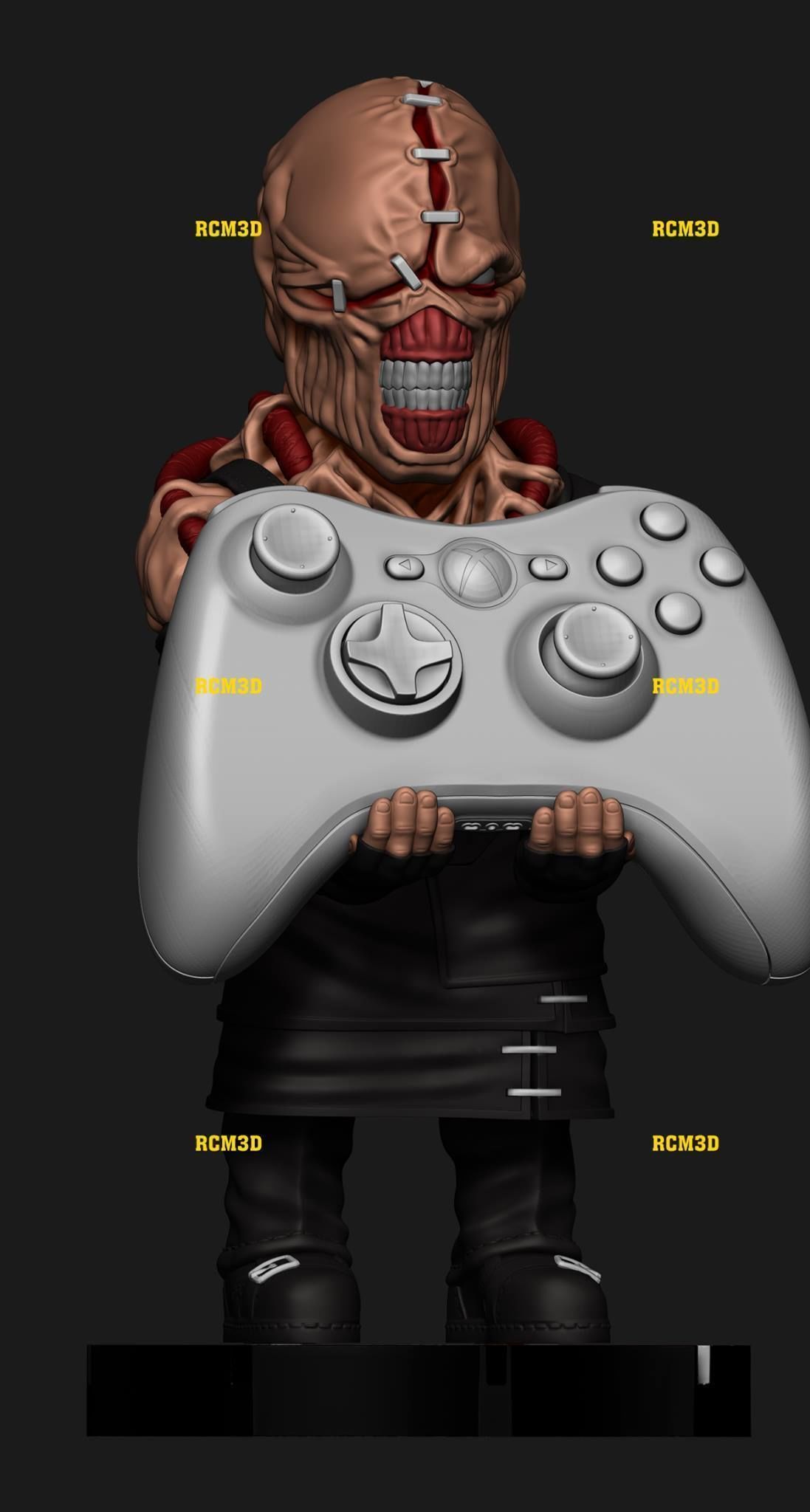 Nemesis Resident Evil cellphone and joystick holder  3D print model_3