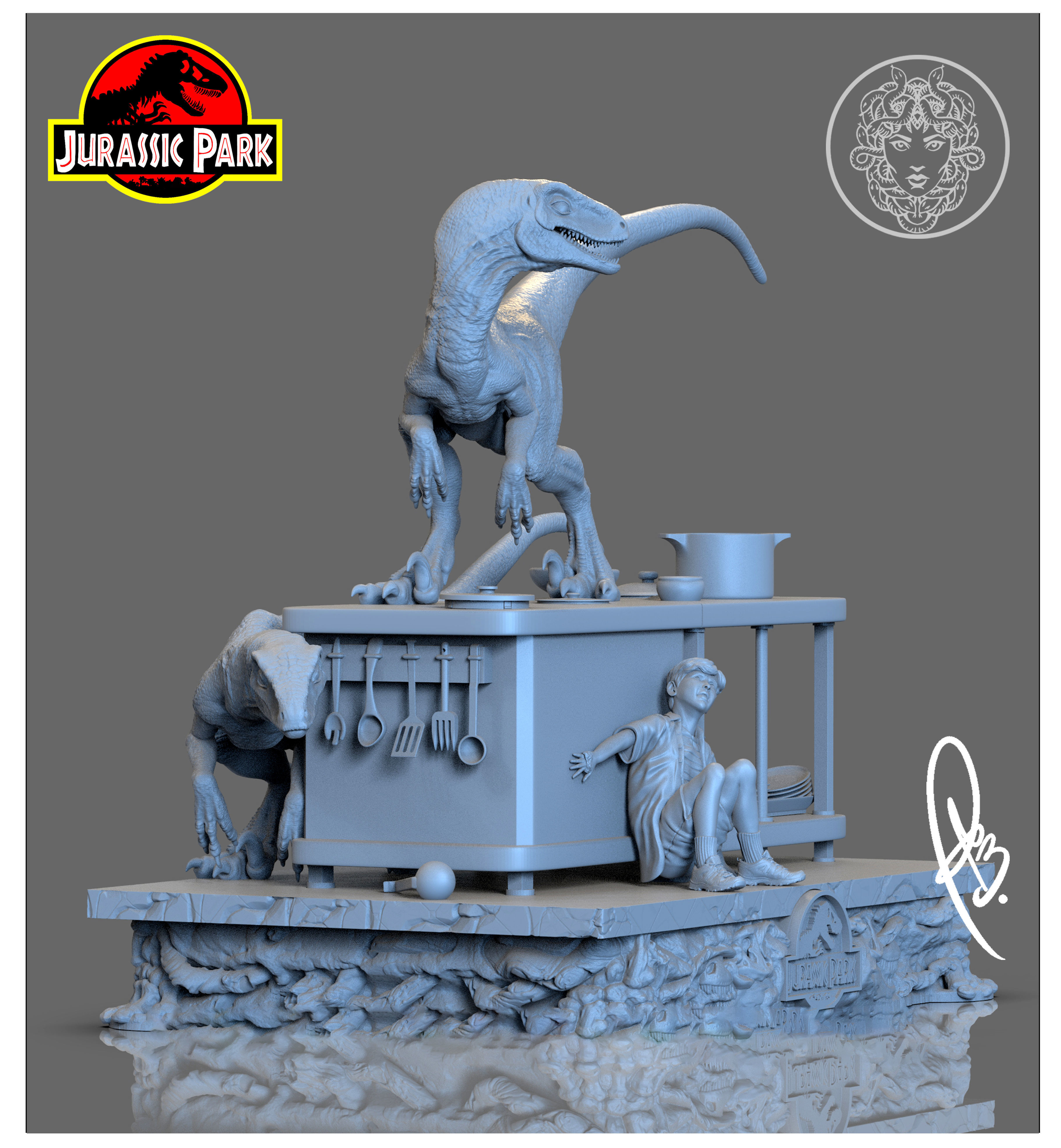 JURASSIC PARK  SCENE KITCHEN BY CREATIVE GEEK MB 3D print model_15